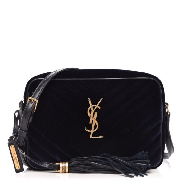 Saint Laurent Monogram Lou Camera Matelasse Black Velvet Shoulder Bag