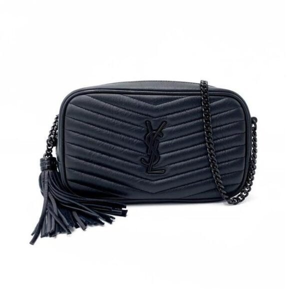 Saint Laurent Camera Lou Matelasse Monogram Mini Black Leather Shoulder Bag