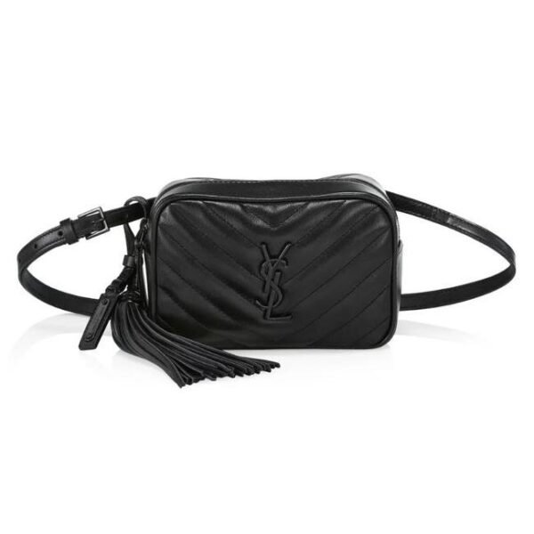 Saint Laurent Camera Monogram Loulou Belt Lou Matelasse Black Leather Messenger Bag