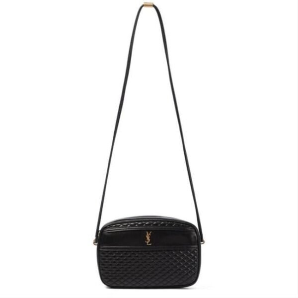 Saint Laurent Camera Victoire Quilted Black Leather Shoulder Bag