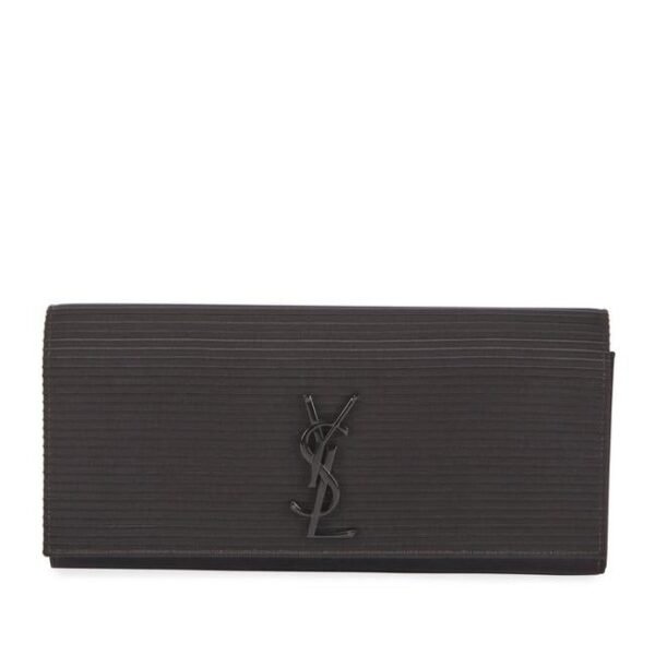 Saint Laurent Cassandre Monogram Black Viscose Clutch