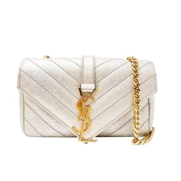 Saint Laurent College Monogram Classic Chain Wallet Matelasse Baby Chain Gold Leather Shoulder Bag