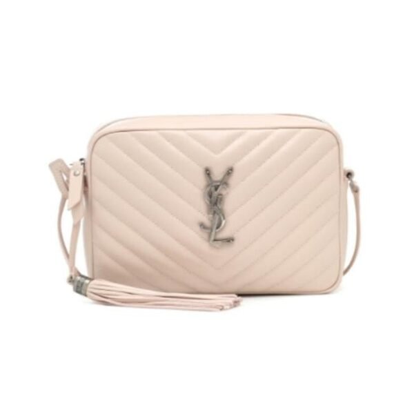 Saint Laurent Crossbody Lou Monogram Camera Pink Lambskin Leather Shoulder Bag