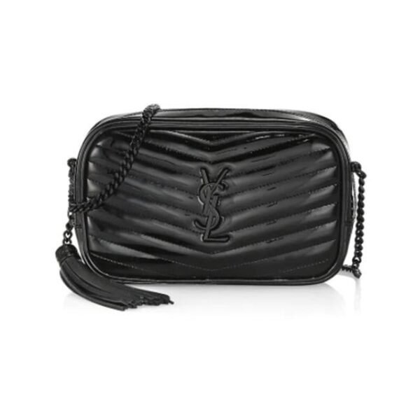 Saint Laurent Lou Mini Black Leather Cross Body Bag