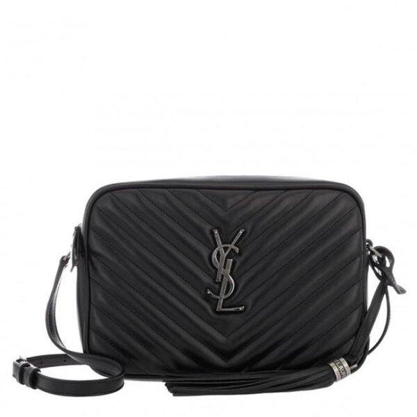 Saint Laurent Lou Monogram Camera Medium Quilted Black Leather Shoulder Bag