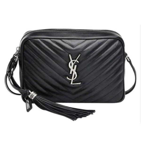 Saint Laurent Monogram Camera Lou Matelasse Black Calfskin Leather Cross Body Bag