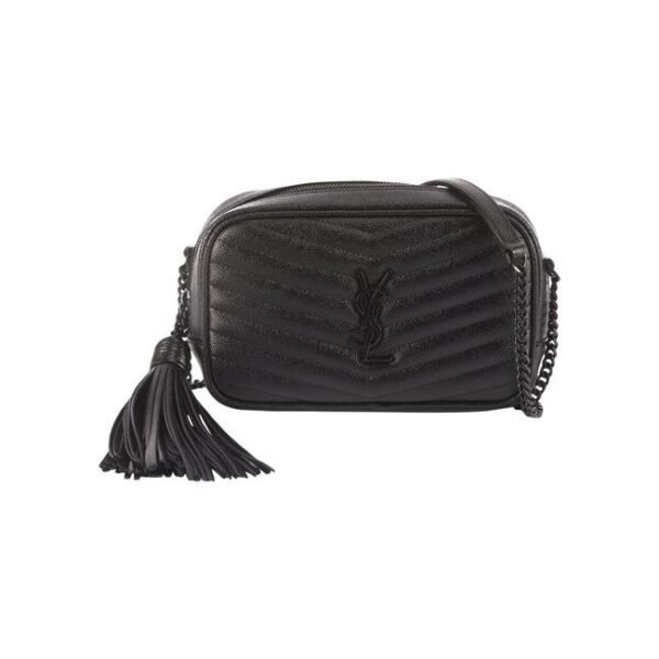 Saint Laurent Monogram Camera Lou Mini Matelasse Black Leather Cross Body Bag