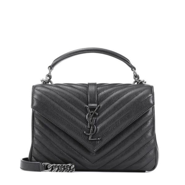 Saint Laurent Monogram Collège Medium Black Leather Shoulder Bag