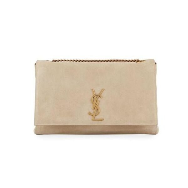 Saint Laurent Monogram Kate Crossbody Soft Medium Reversible Ysl Monogram Beige Leather Shoulder Bag