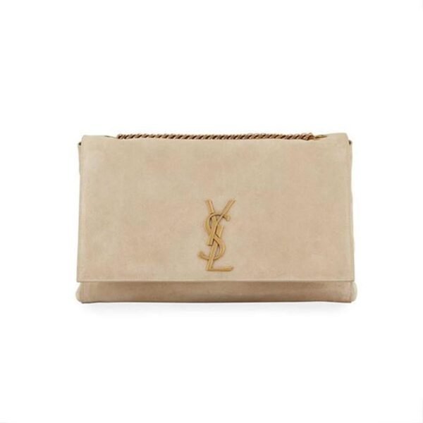 Saint Laurent Monogram Kate Crossbody Soft Medium Reversible Ysl Monogram Beige Leather Shoulder Bag