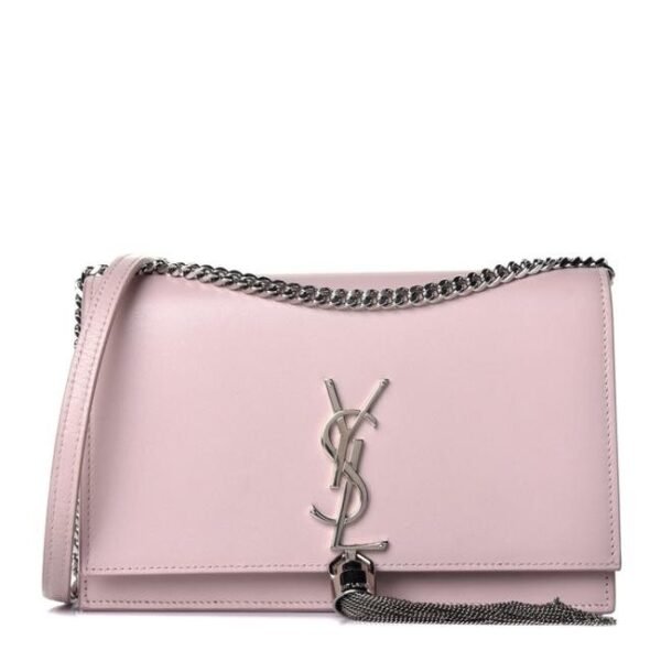 Saint Laurent Monogram Kate Smooth Classic Tassel Woc Marble Pink Calfskin Leather Shoulder Bag