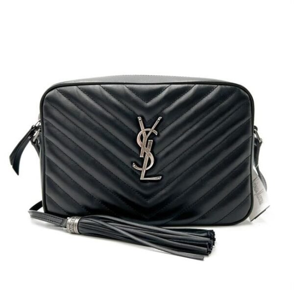 Saint Laurent Monogram Lou Camera Calfskin Matelasse Black Leather Shoulder Bag