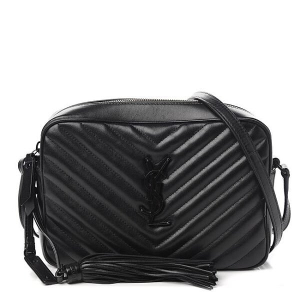 Saint Laurent Monogram Lou Camera Matelasse Black Calfskin Leather Shoulder Bag