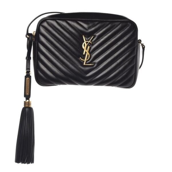 Saint Laurent Monogram Lou Camera Quilted Black Leather Cross Body Bag