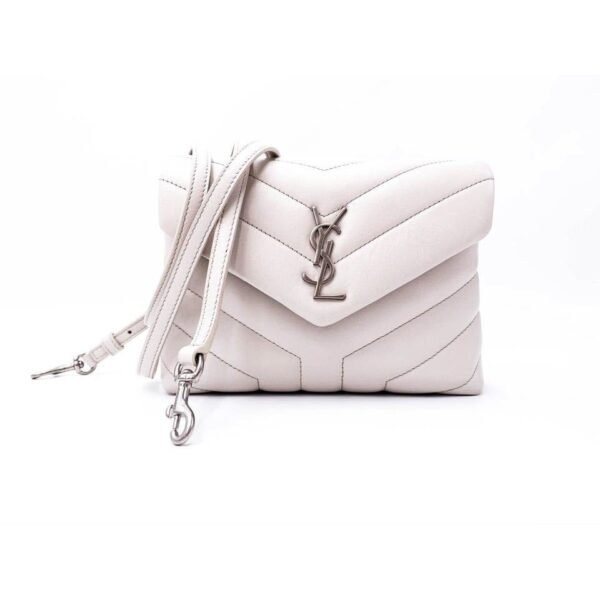 Saint Laurent Monogram Loulou Crossbody Calfskin Y Quilted Monogram Toy White Leather Shoulder Bag