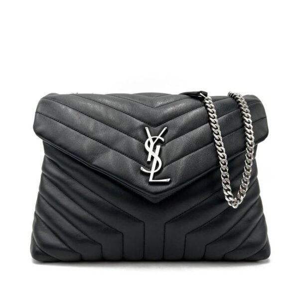 Saint Laurent Monogram Loulou Medium Quilted Black Leather Shoulder Bag