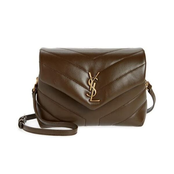 Saint Laurent Monogram Loulou Monogram Toy Soil Brown Leather Cross Body Bag