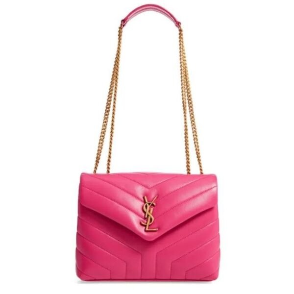 Saint Laurent Monogram Loulou Small Pink Leather Shoulder Bag