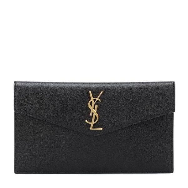 Saint Laurent Uptown Black Leather Clutch