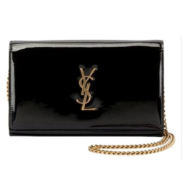 Saint Laurent Wallet on Chain Monogram Kate Monogram Ysl Black Patent Leather Shoulder Bag